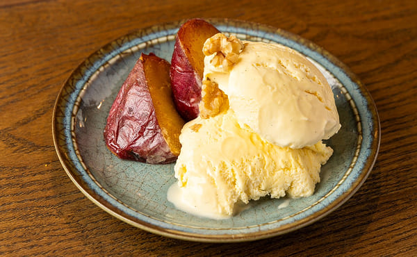 熱々お芋と冷たいバニラ